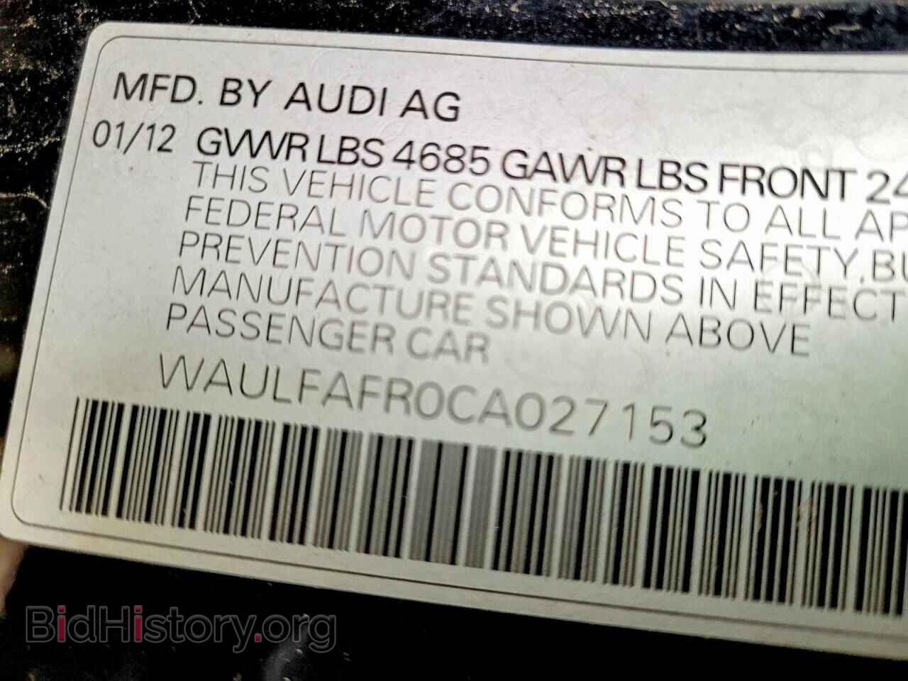 2012 AUDI A5 - VIN: WAULFAFR0CA027153 - Photo 10