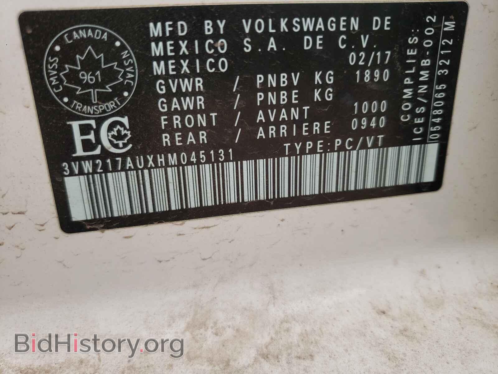 2017 VOLKSWAGEN GOLF - VIN: 3VW217AUXHM045131 - Фото 10