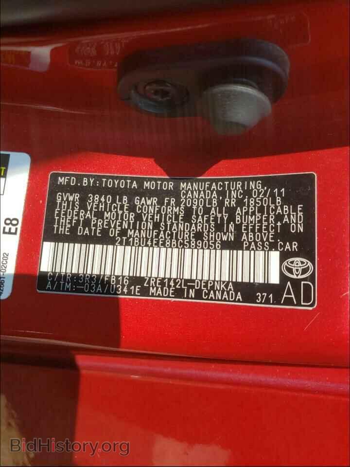 2011 TOYOTA COROLLA - VIN: 2T1BU4EE8BC589056 - Фото 10