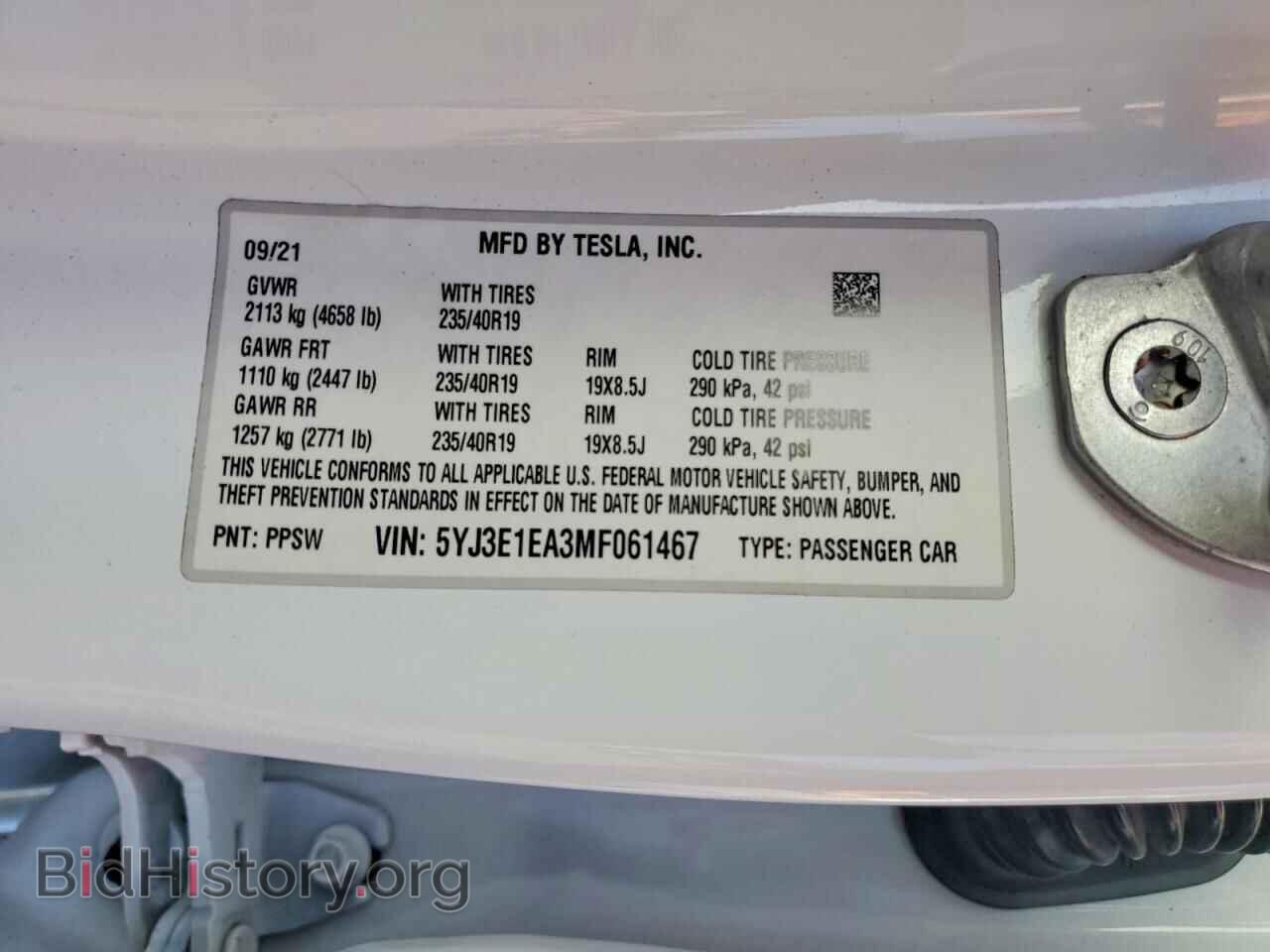 2021 TESLA MODEL 3 - VIN: 5YJ3E1EA3MF061467 - Photo 12