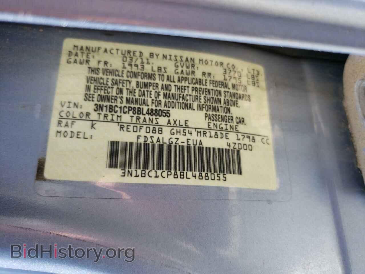 2011 NISSAN VERSA - VIN: 3N1BC1CP8BL488055 - Фото 10