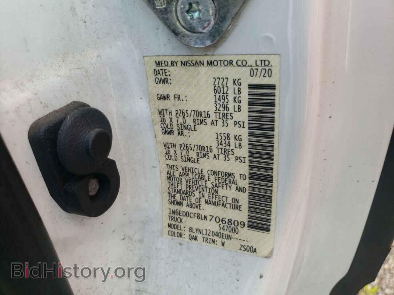 2020 NISSAN FRONTIER - VIN: 1N6ED0CF8LN706809 - Фото 10
