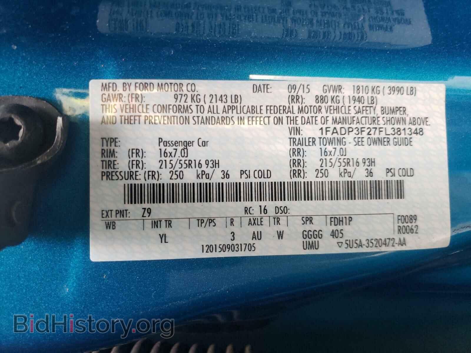2015 FORD FOCUS - VIN: 1FADP3F27FL381348 - Фото 10