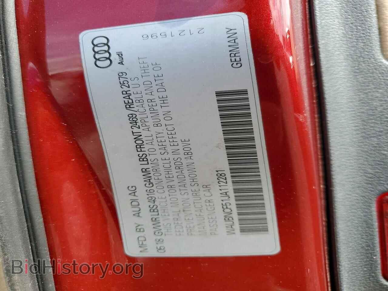 2018 AUDI A5 - VIN: WAUBNCF51JA112281 - Photo 12
