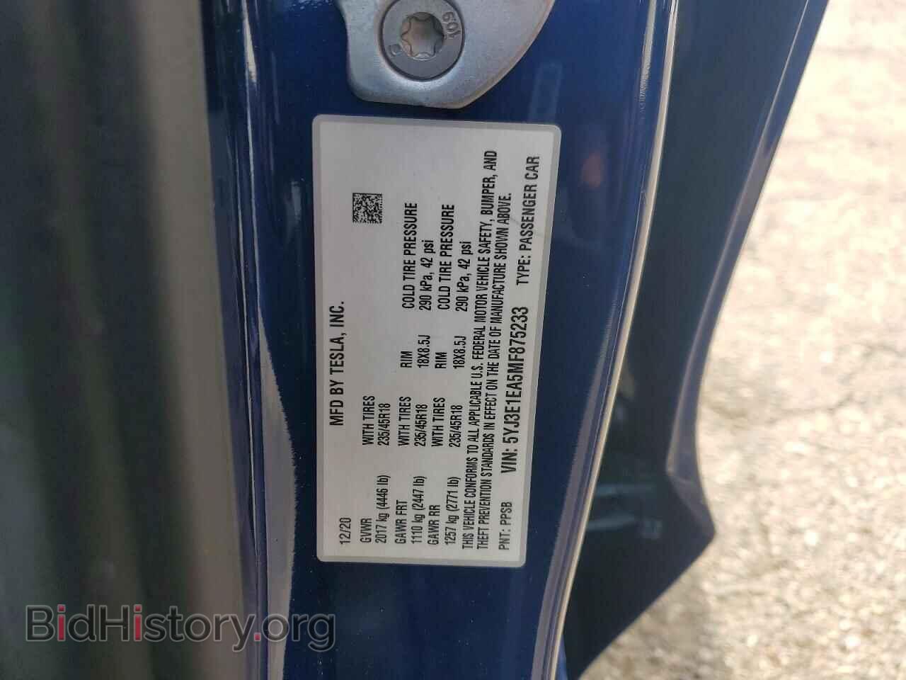 2021 TESLA MODEL 3 - VIN: 5YJ3E1EA5MF875233 - Photo 12