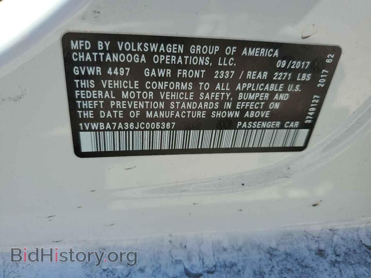 2018 VOLKSWAGEN PASSAT - VIN: 1VWBA7A36JC005367 - Фото 12