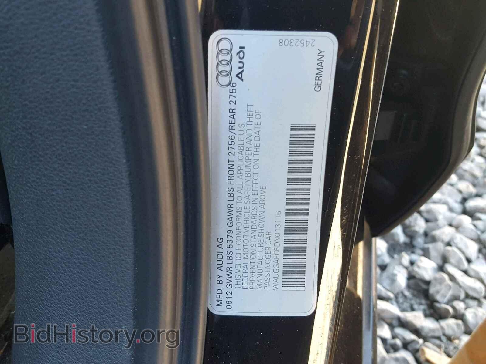 2013 AUDI A6 - VIN: WAUGGAFC6DN013116 - Фото 10