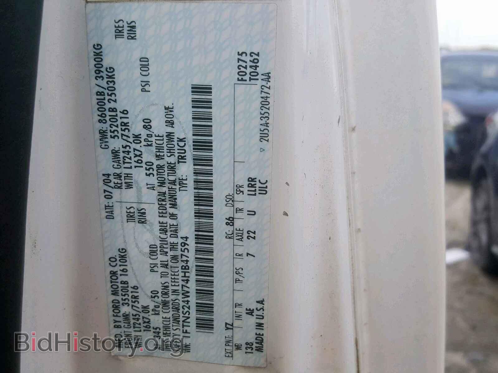 2004 FORD ECONOLINE - VIN: 1FTNS24W74HB47594 - Photo 10