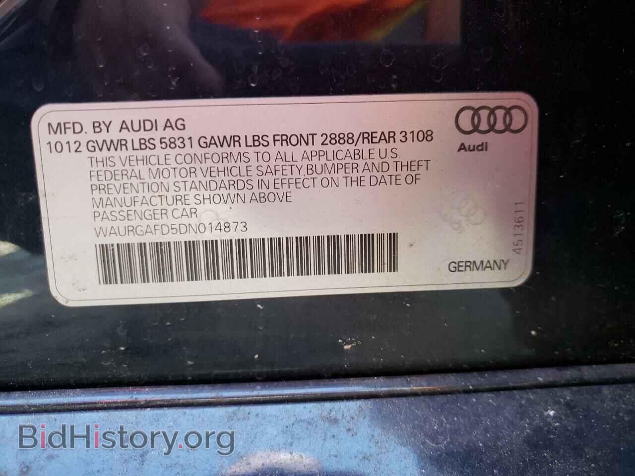 2013 AUDI A8 - VIN: WAURGAFD5DN014873 - Фото 10