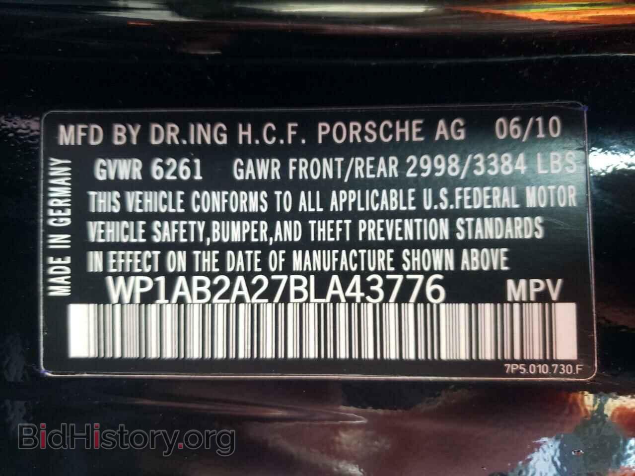 2011 PORSCHE CAYENNE - VIN: WP1AB2A27BLA43776 - Photo 10