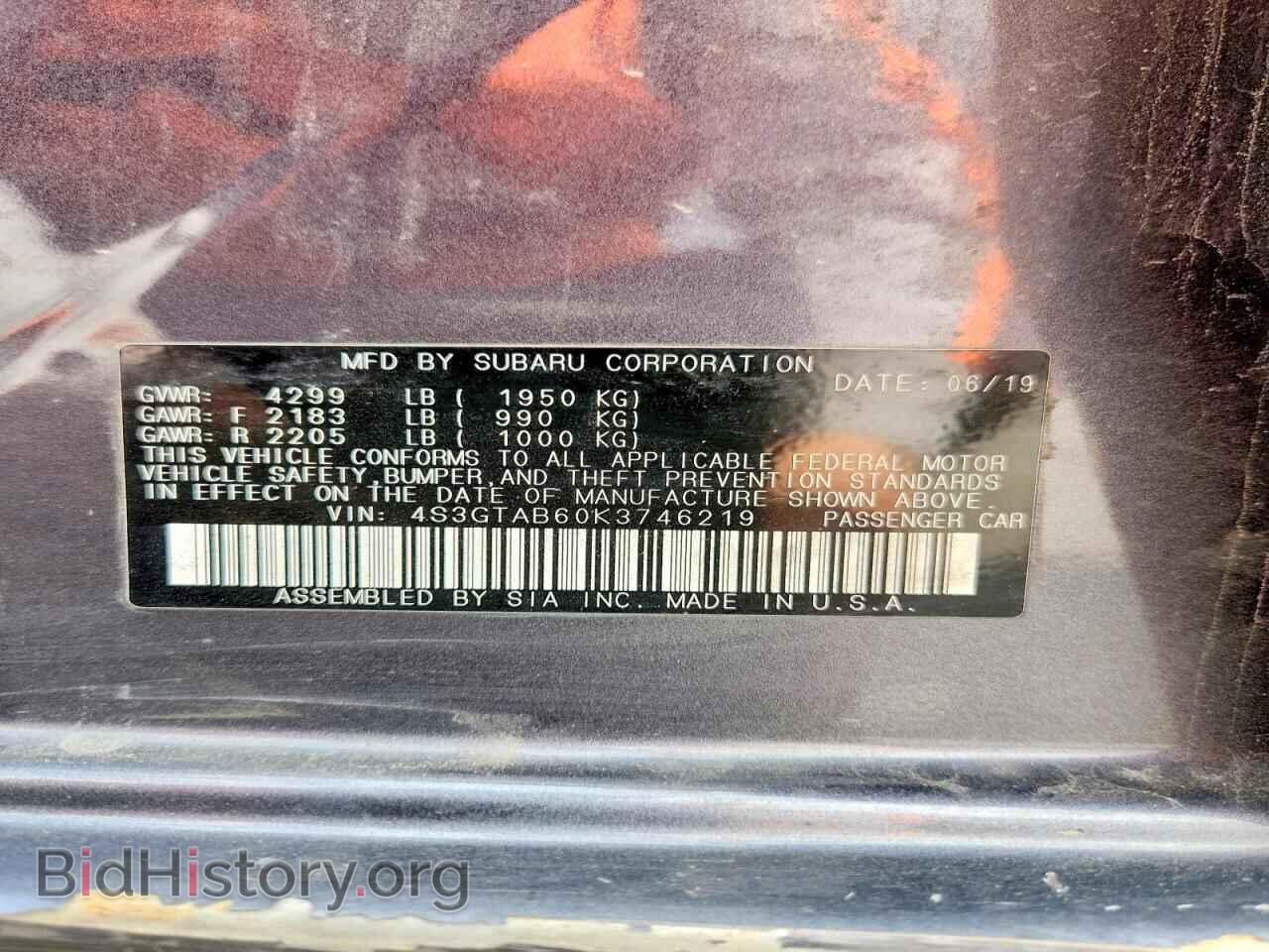 2019 SUBARU IMPREZA - VIN: 4S3GTAB60K3746219 - Фото 12