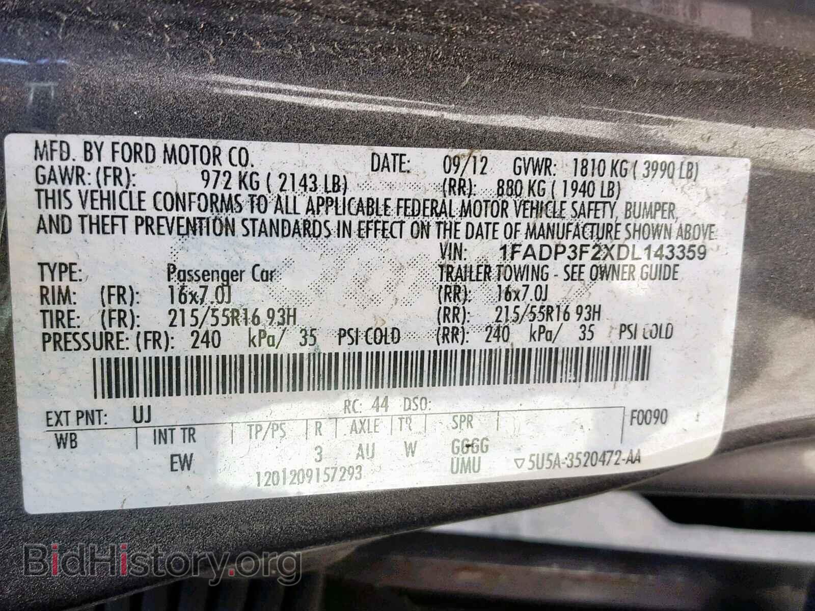 2013 FORD FOCUS SE - VIN: 1FADP3F2XDL143359 - Фото 10