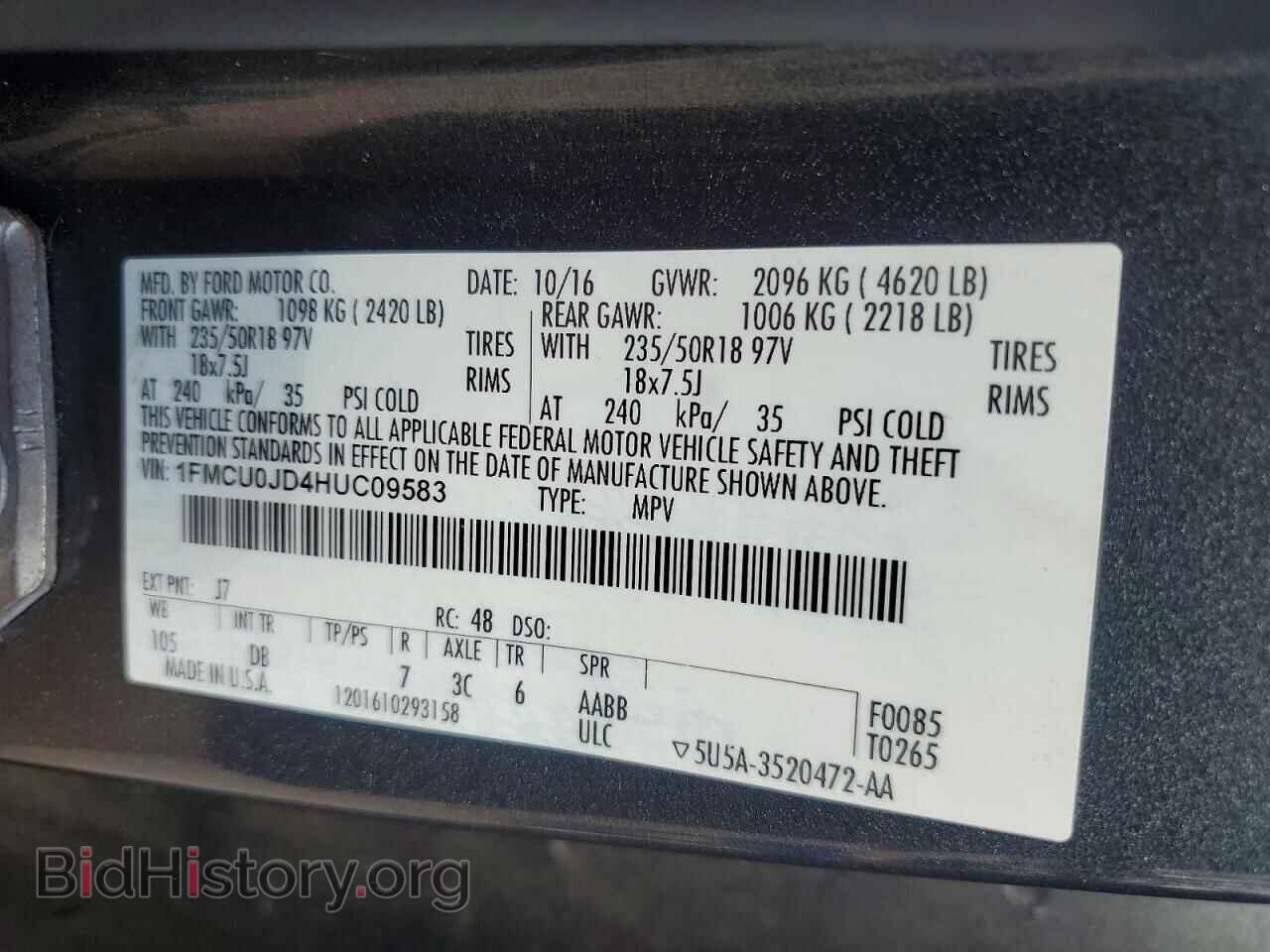 2017 FORD ESCAPE - VIN: 1FMCU0JD4HUC09583 - Photo 12