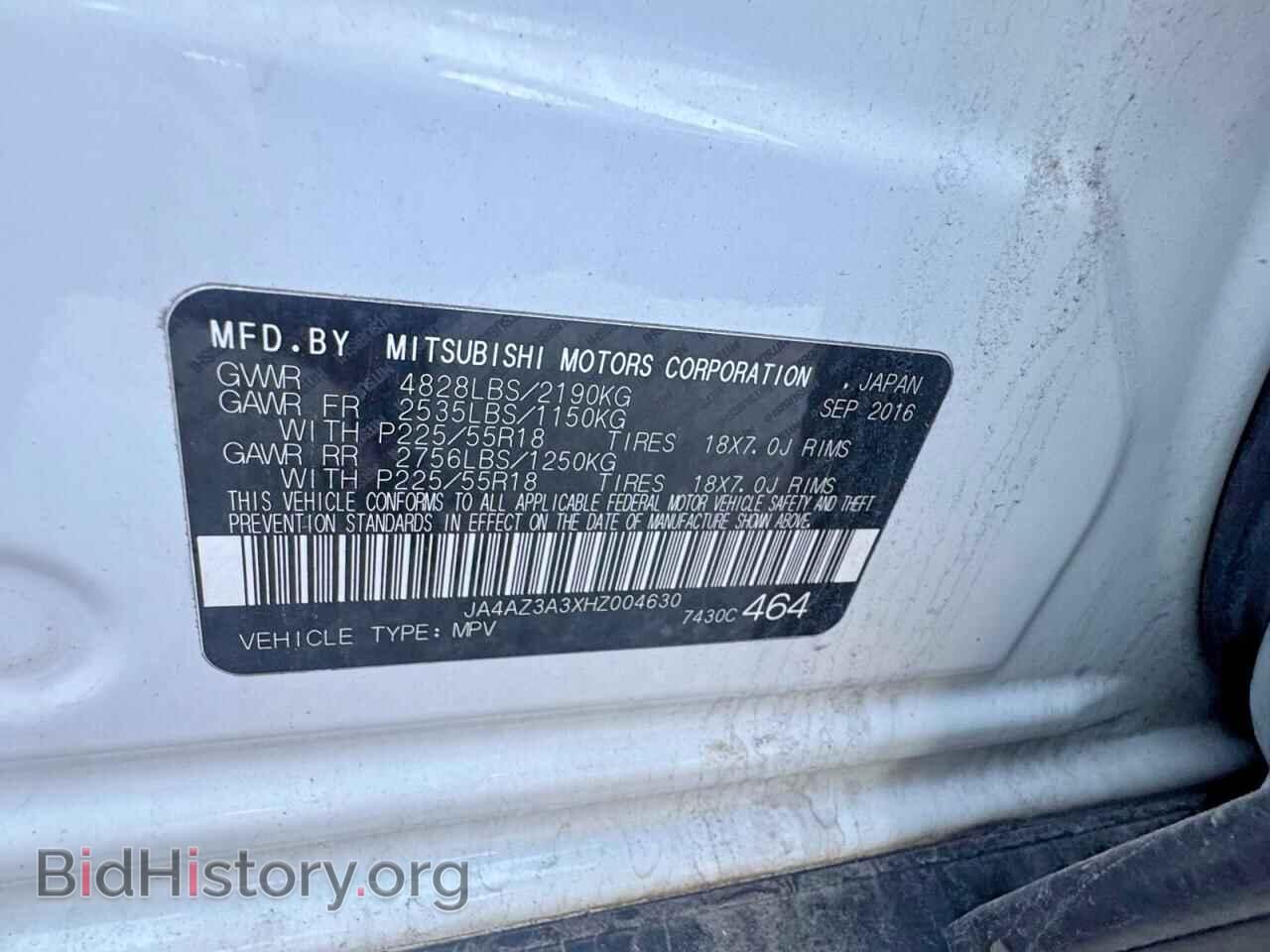 2017 MITSUBISHI OUTLANDER - VIN: JA4AZ3A3XHZ004630 - Фото 10