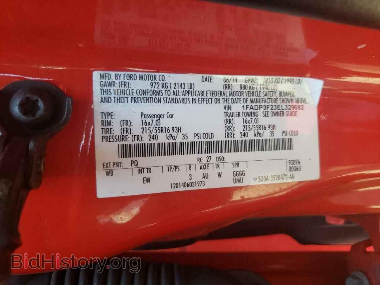 2014 FORD FOCUS - VIN: 1FADP3F23EL329682 - Фото 10