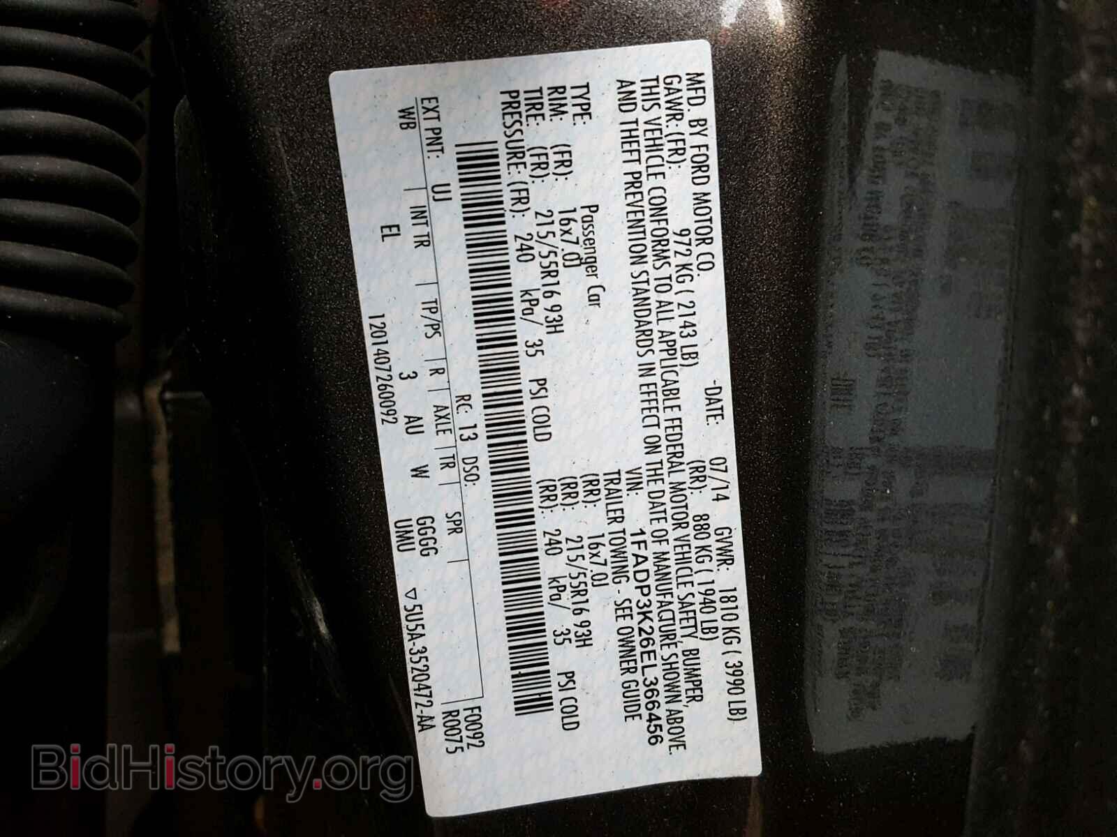 2014 FORD FOCUS - VIN: 1FADP3K26EL366456 - Photo 10