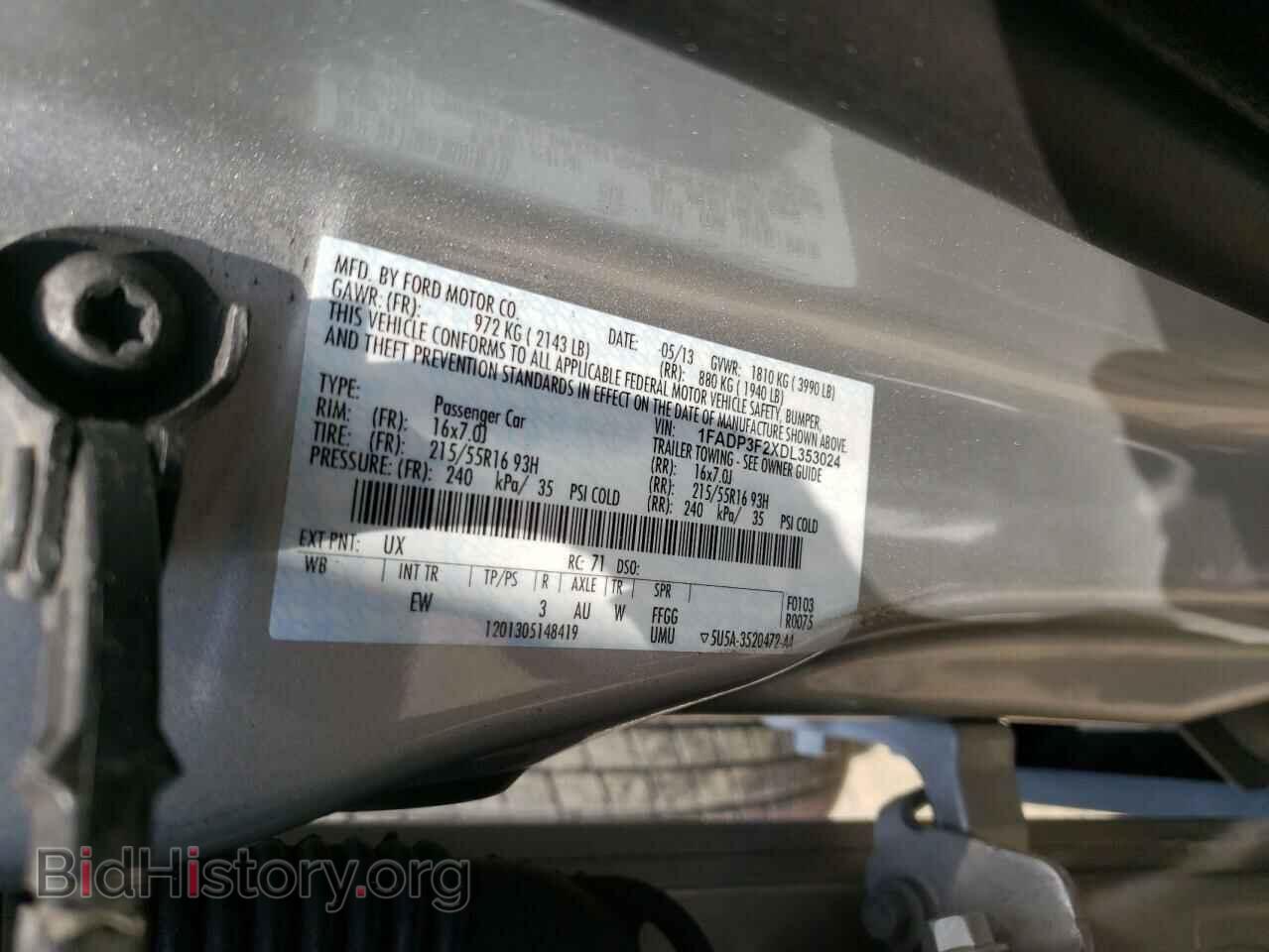 2013 FORD FOCUS - VIN: 1FADP3F2XDL353024 - Фото 13