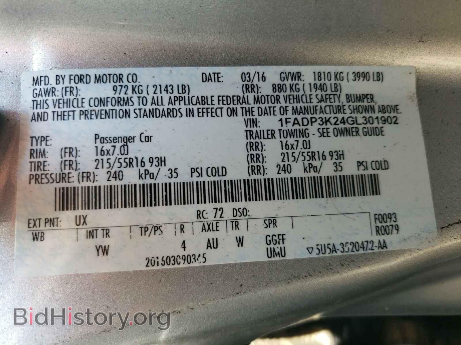 2016 FORD FOCUS - VIN: 1FADP3K24GL301902 - Фото 10