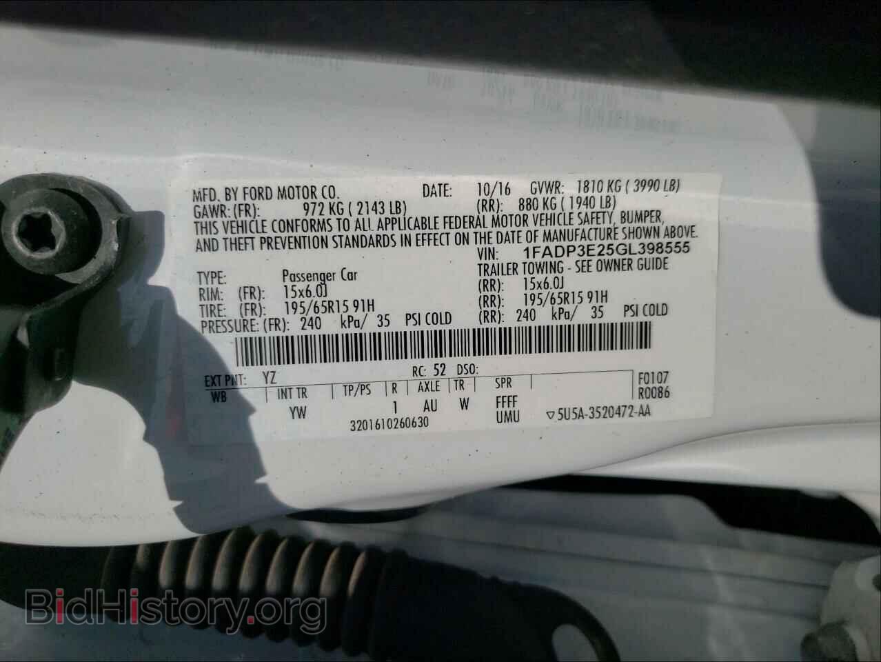 2016 FORD FOCUS - VIN: 1FADP3E25GL398555 - Фото 10