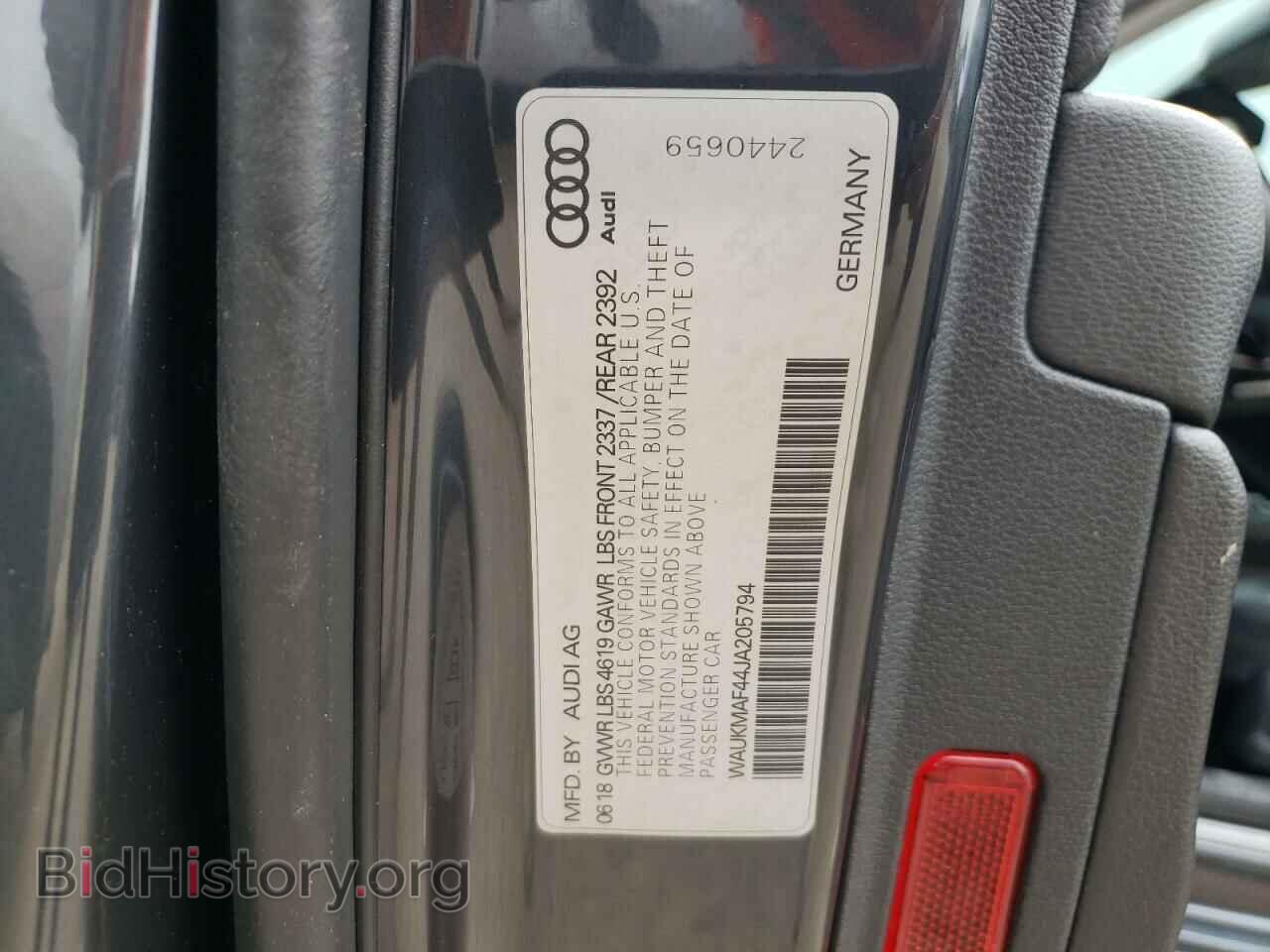 2018 AUDI A4 - VIN: WAUKMAF44JA205794 - Фото 12