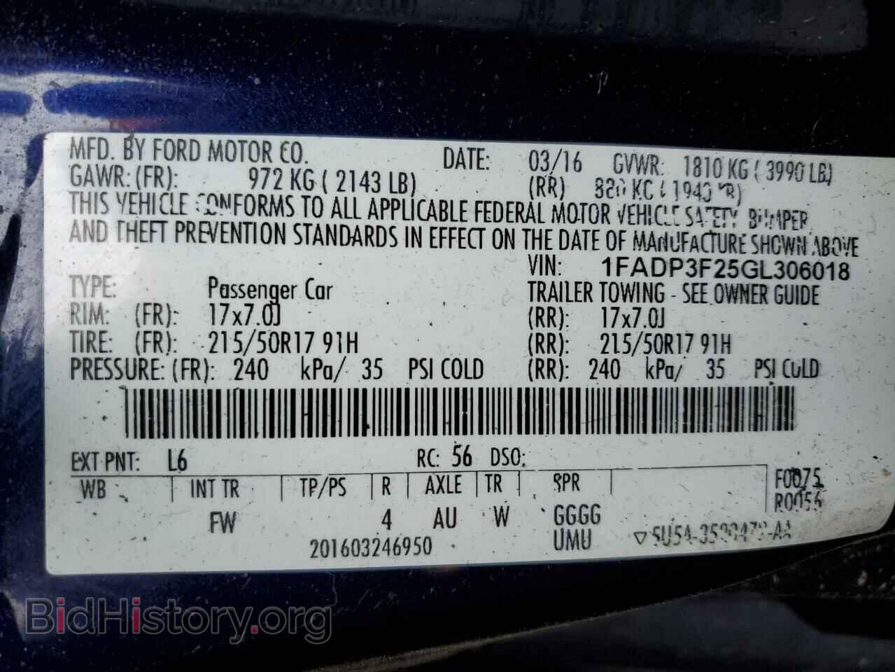 2016 FORD FOCUS - VIN: 1FADP3F25GL306018 - Фото 12