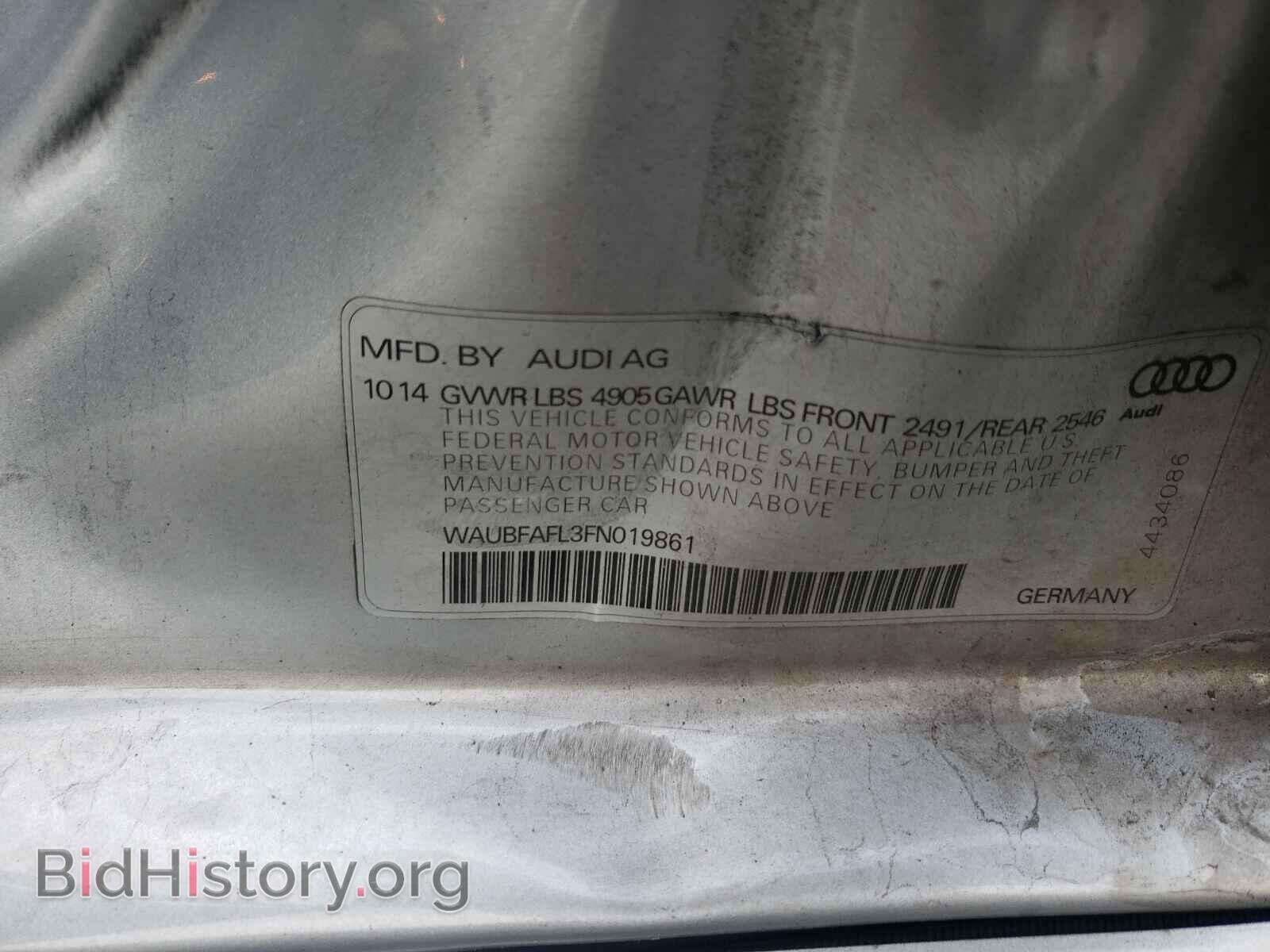 2015 AUDI A4 - VIN: WAUBFAFL3FN019861 - Фото 10