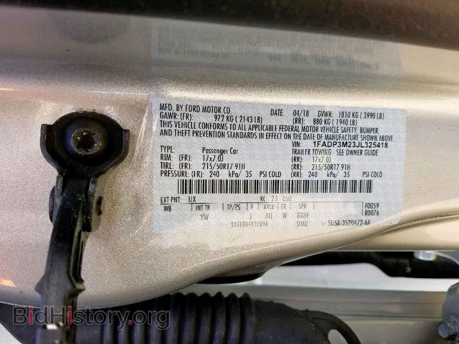 2018 FORD FOCUS - VIN: 1FADP3M23JL325418 - Фото 10