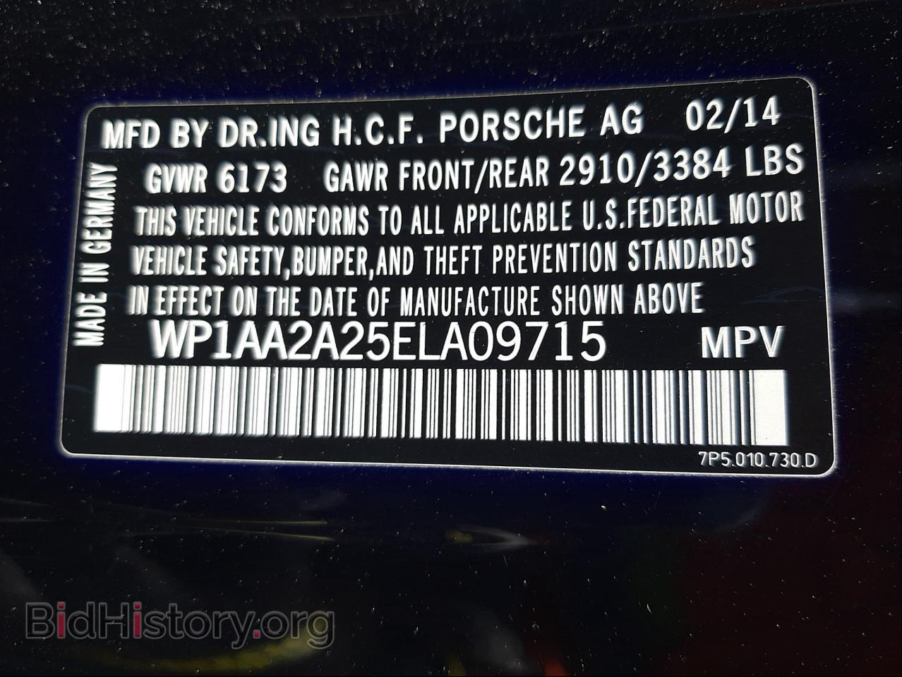 2014 PORSCHE CAYENNE - VIN: WP1AA2A25ELA09715 - Фото 10