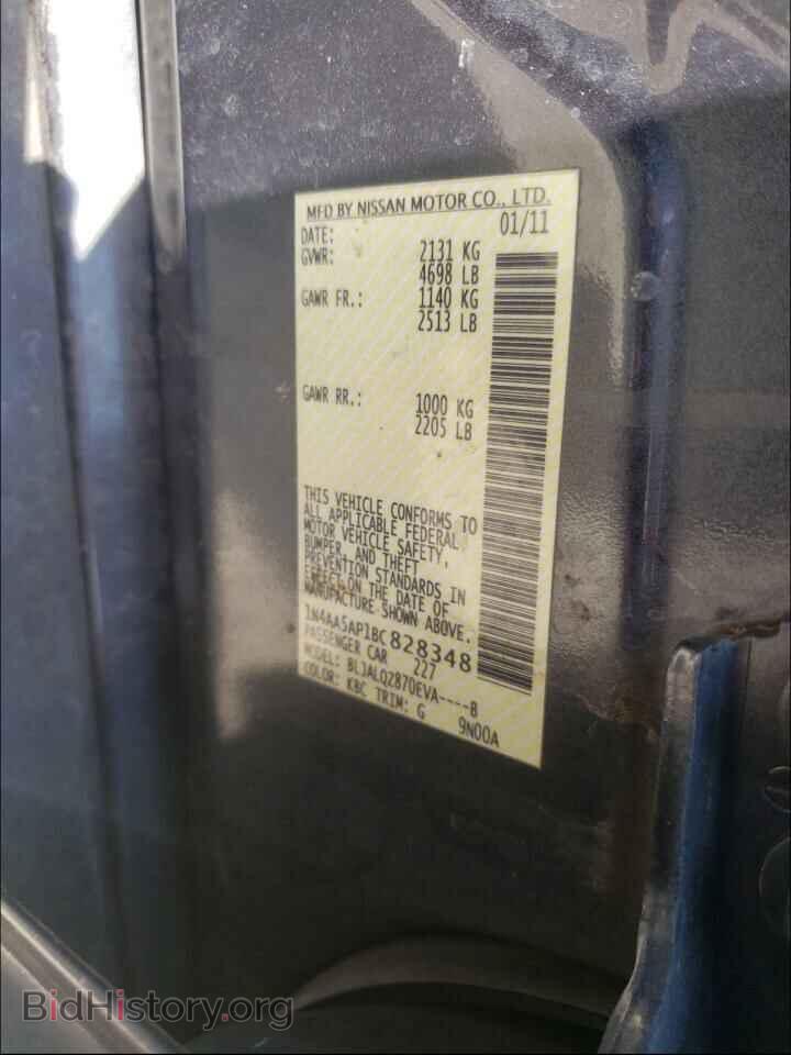 2011 NISSAN MAXIMA - VIN: 1N4AA5AP1BC828348 - Фото 10