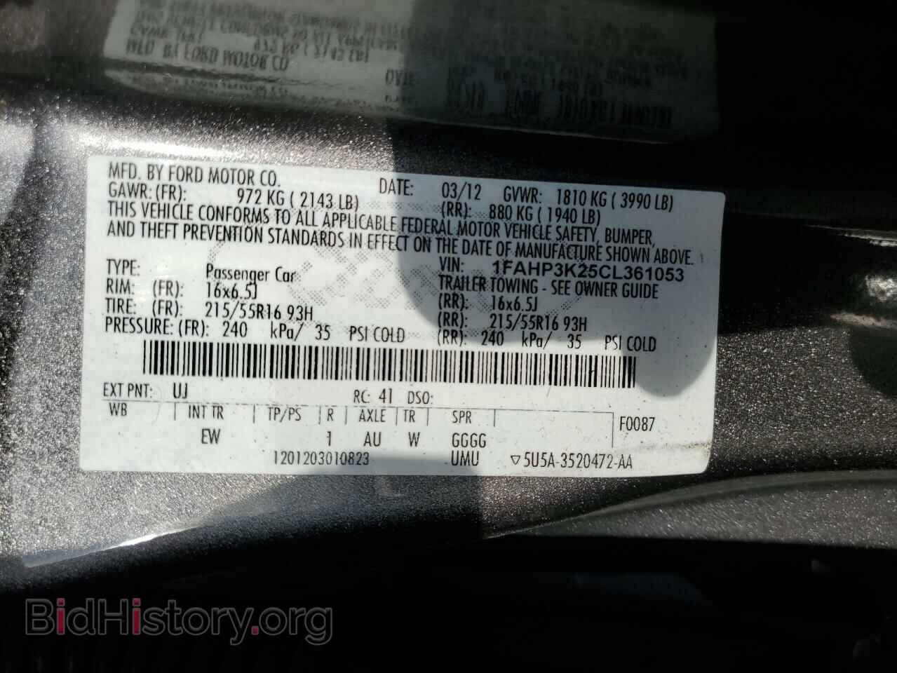 2012 FORD FOCUS - VIN: 1FAHP3K25CL361053 - Photo 10