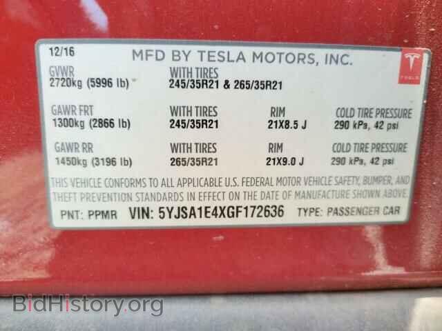 2016 TESLA MODEL S - VIN: 5YJSA1E4XGF172636 - Photo 13