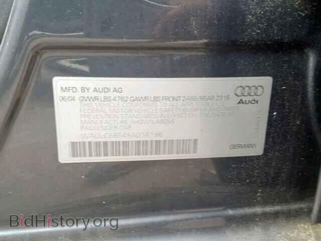2005 AUDI A4 - VIN: WAULC68E45A014196 - Photo 10