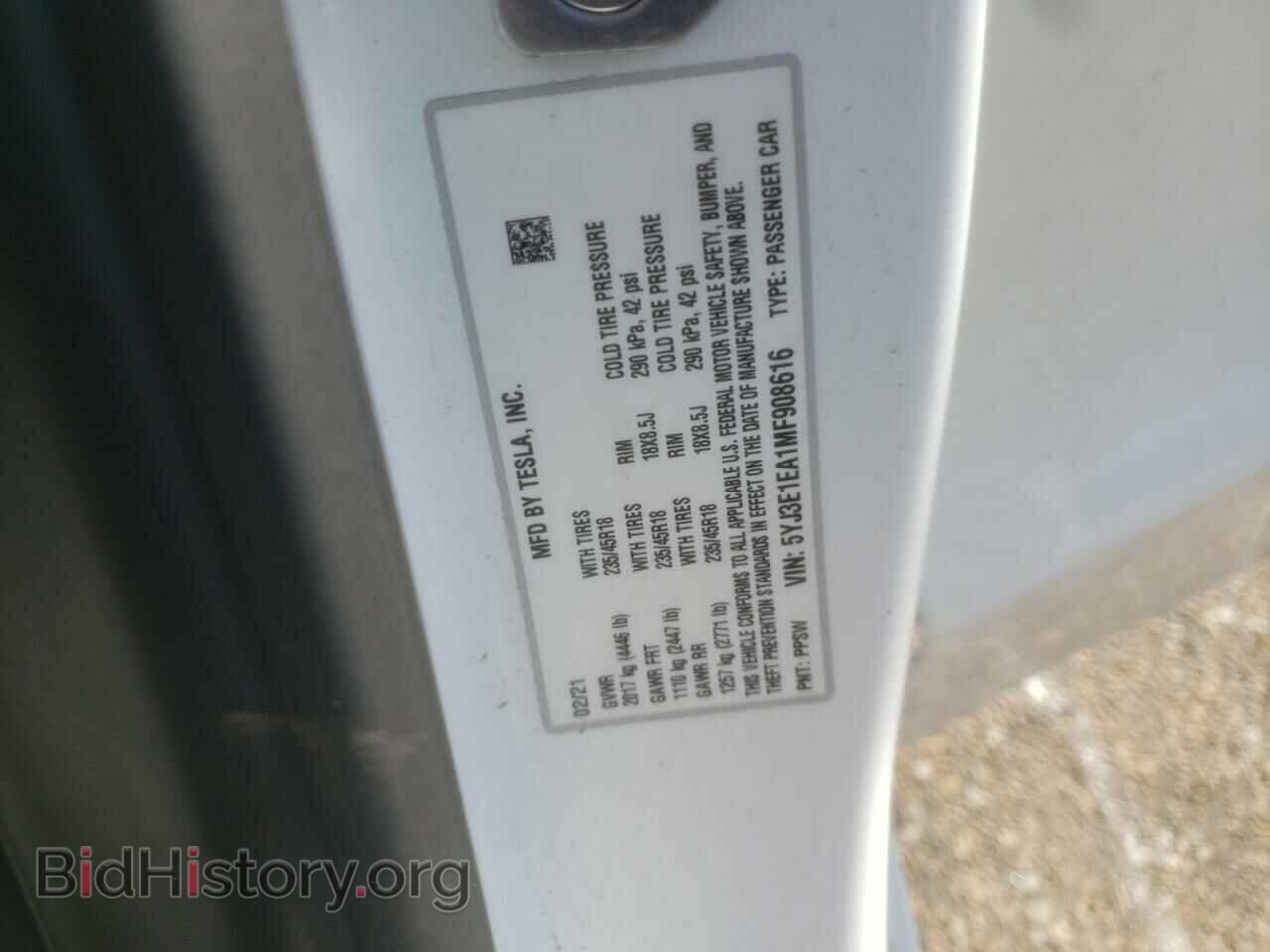 2021 TESLA MODEL 3 - VIN: 5YJ3E1EA1MF908616 - Фото 10