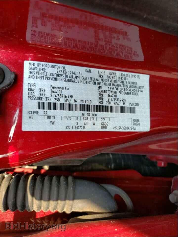 2016 FORD FOCUS - VIN: 1FADP3F29GL404114 - Photo 10
