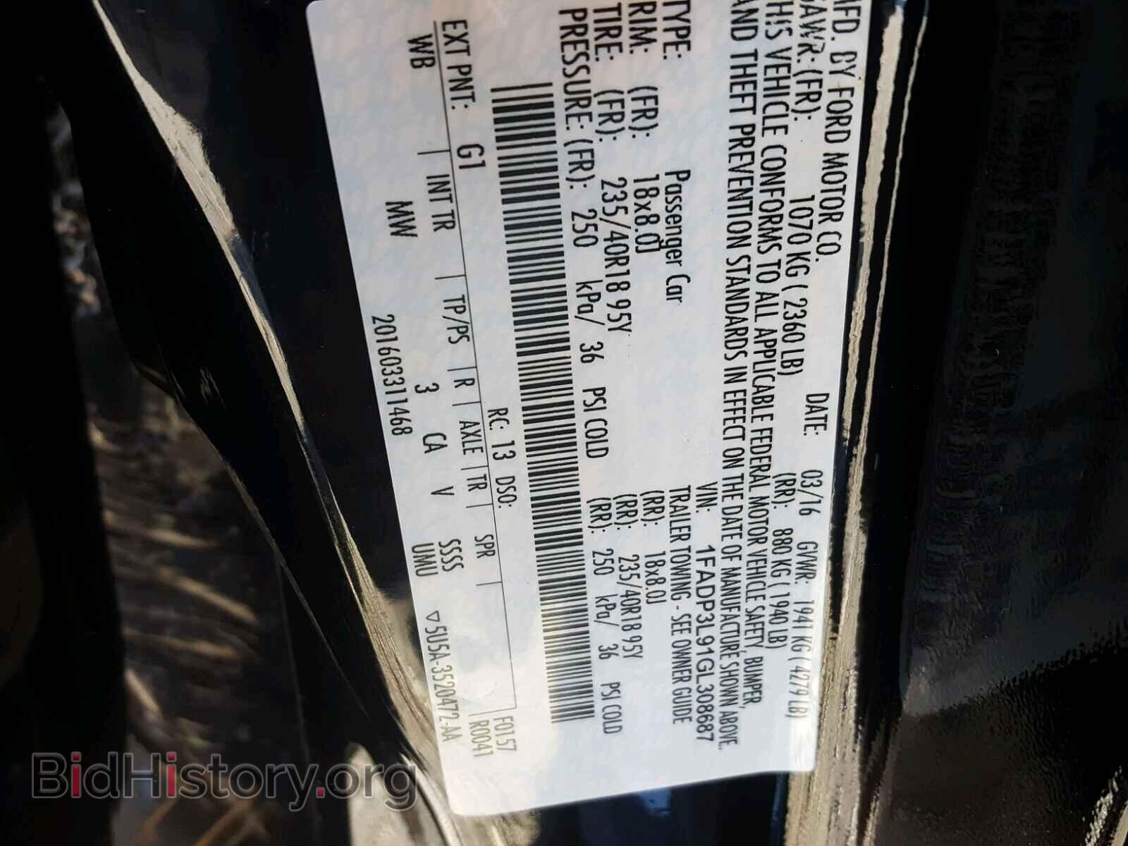 2016 FORD FOCUS - VIN: 1FADP3L91GL308687 - Фото 10