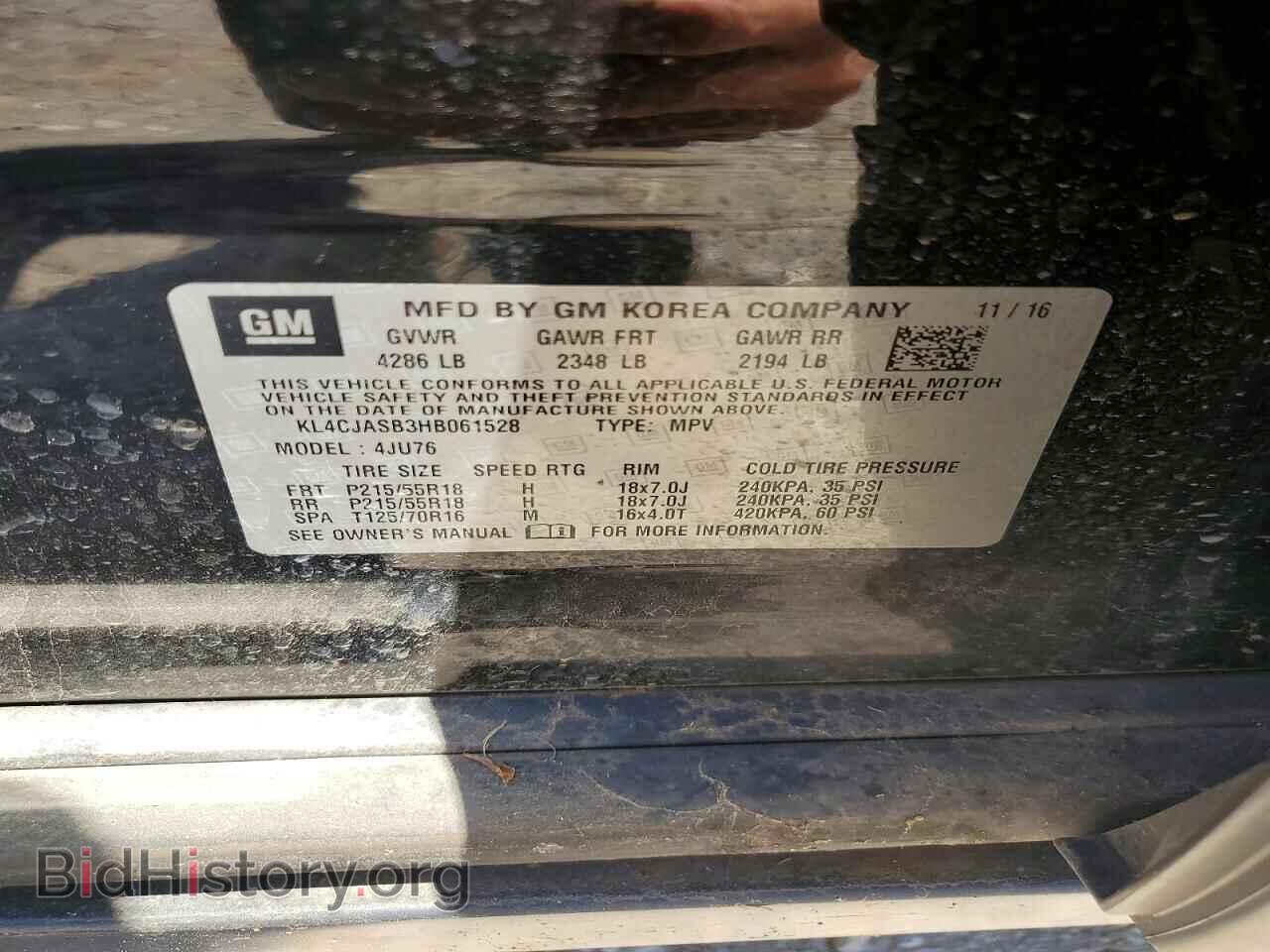 2017 BUICK ENCORE - VIN: KL4CJASB3HB061528 - Photo 13