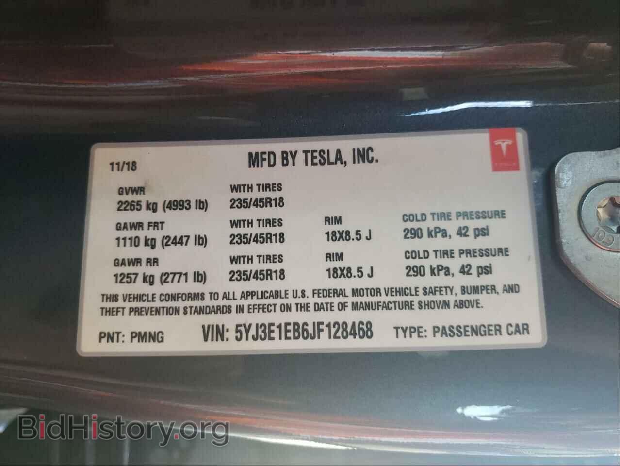 2018 TESLA MODEL 3 - VIN: 5YJ3E1EB6JF128468 - Photo 10