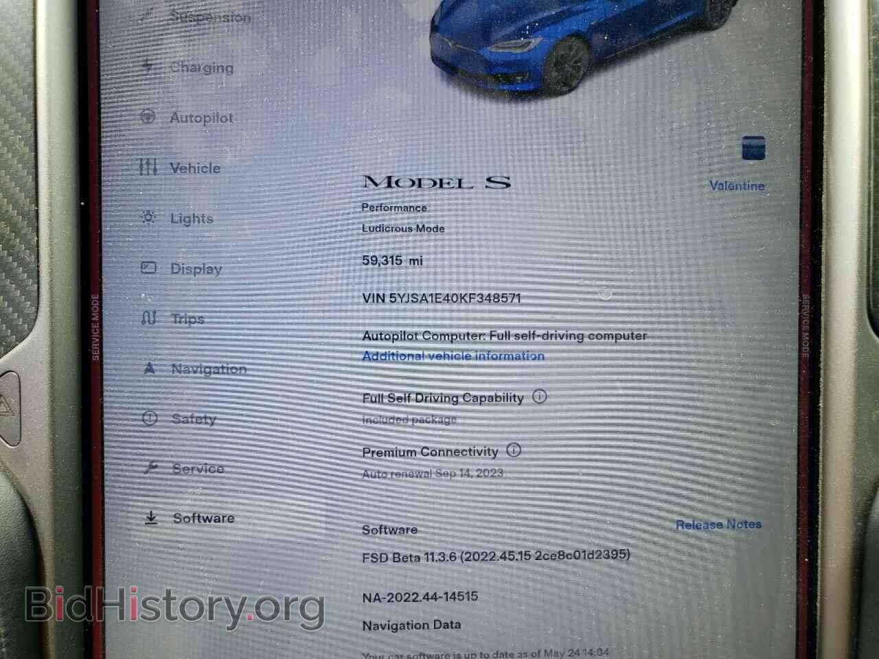 2019 TESLA MODEL S - VIN: 5YJSA1E40KF348571 - Фото 9