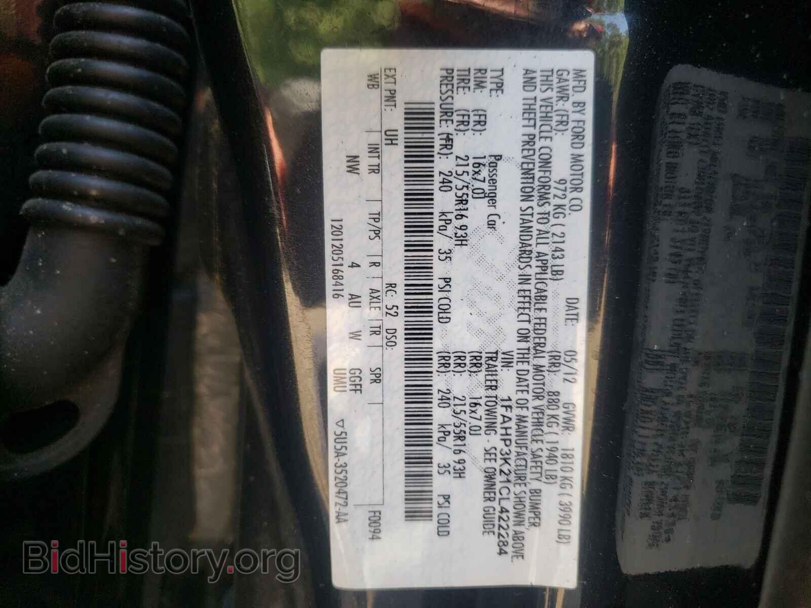 2012 FORD FOCUS - VIN: 1FAHP3K21CL422284 - Фото 10