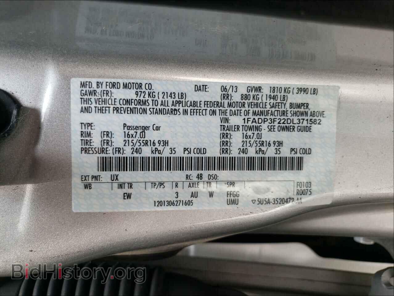 2013 FORD FOCUS - VIN: 1FADP3F22DL371582 - Photo 10