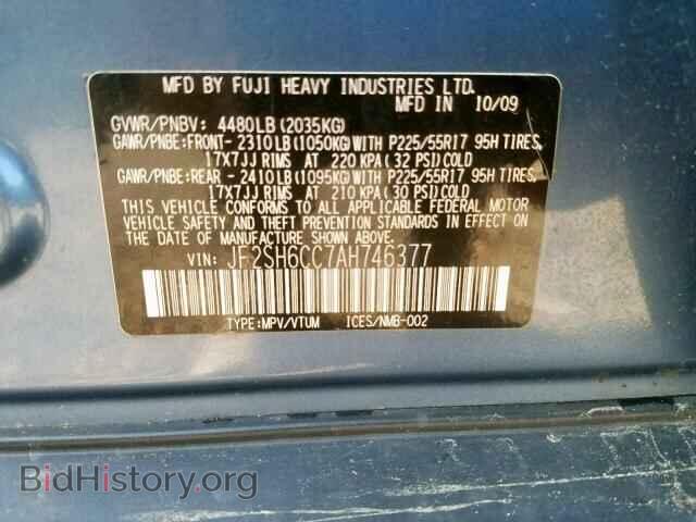 2010 SUBARU FORESTER - VIN: JF2SH6CC7AH746377 - Фото 10