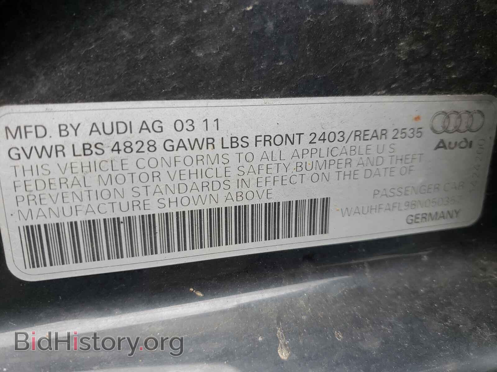 2011 AUDI A4 - VIN: WAUHFAFL9BN050357 - Photo 10