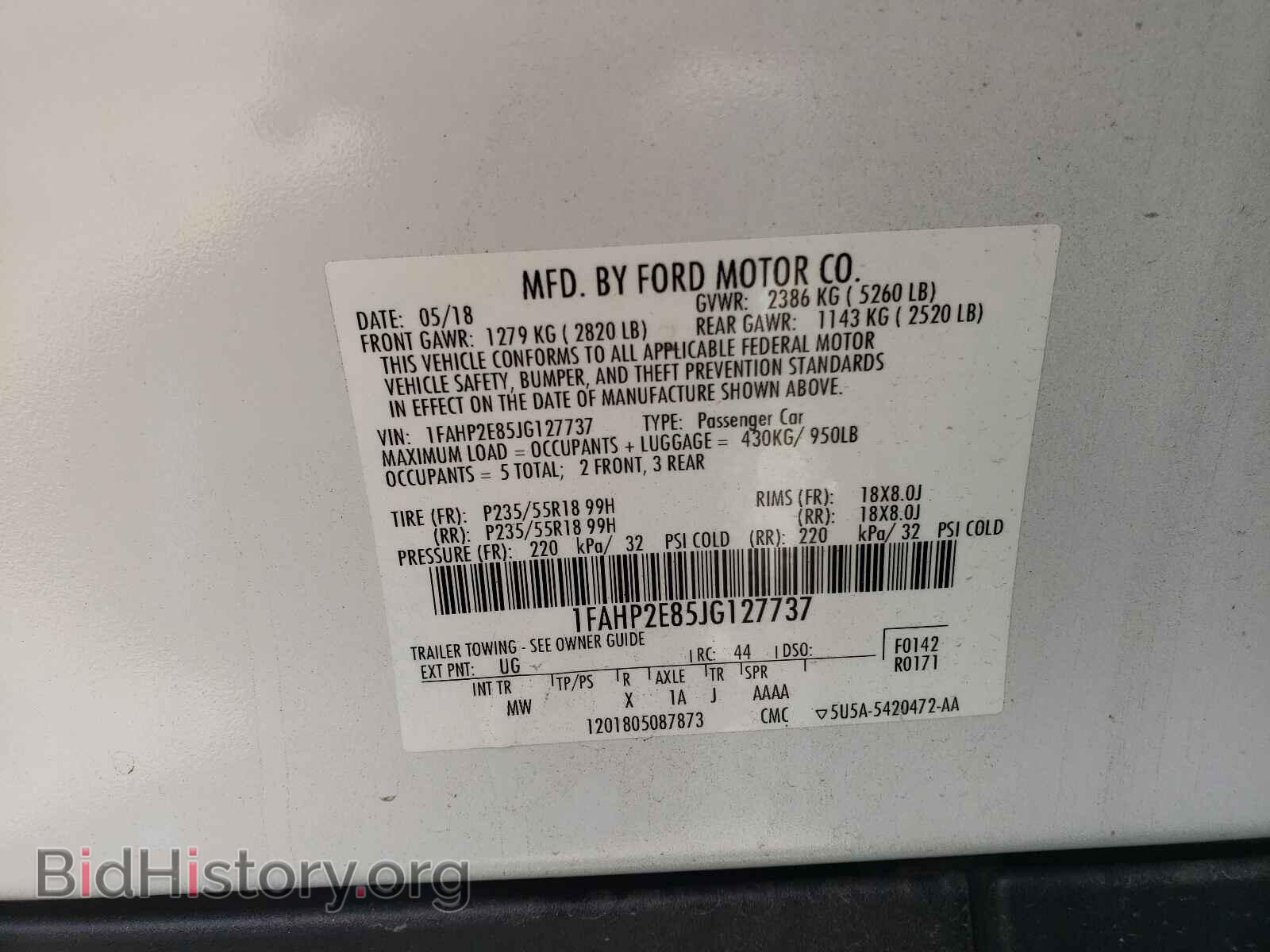 2018 FORD TAURUS - VIN: 1FAHP2E85JG127737 - Photo 10