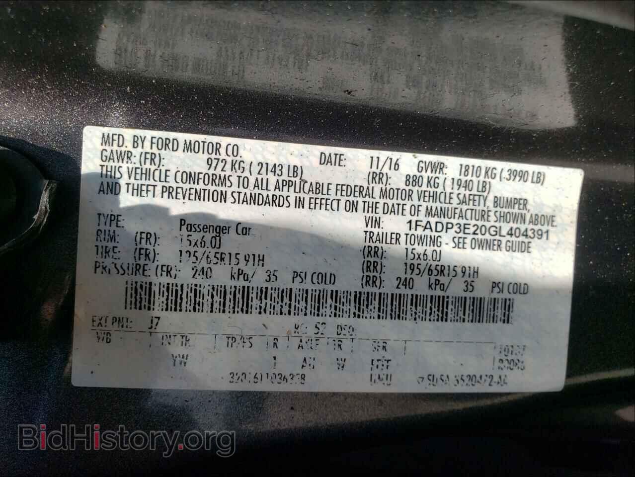 2016 FORD FOCUS - VIN: 1FADP3E20GL404391 - Photo 10
