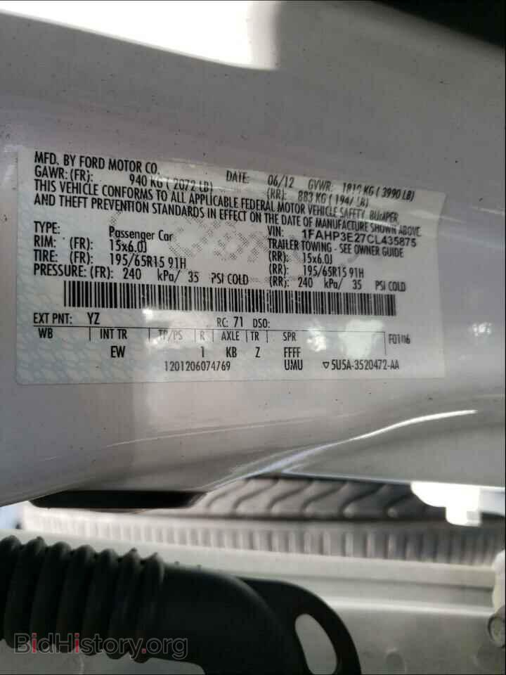 2012 FORD FOCUS - VIN: 1FAHP3E27CL435875 - Фото 10