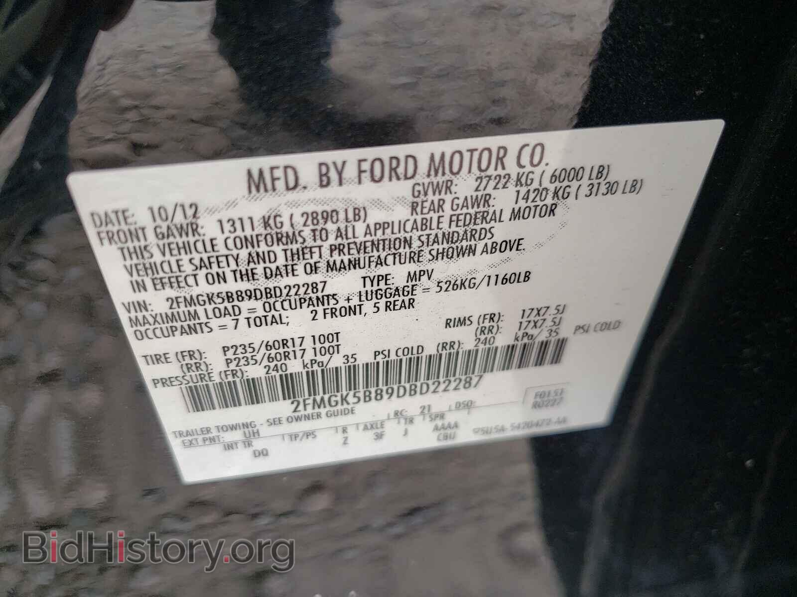 2013 FORD FLEX - VIN: 2FMGK5B89DBD22287 - Photo 10