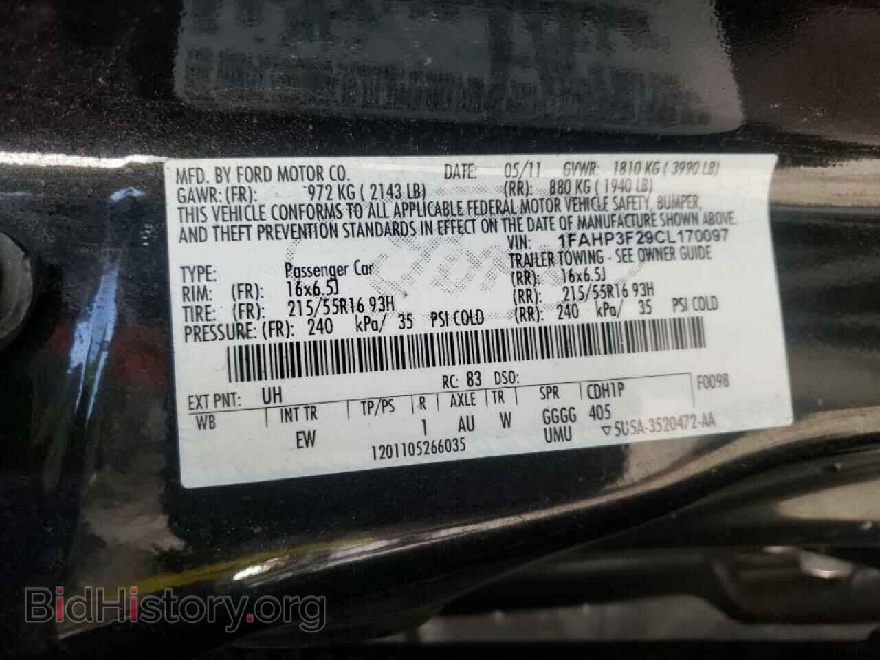 2012 FORD FOCUS - VIN: 1FAHP3F29CL170097 - Фото 10