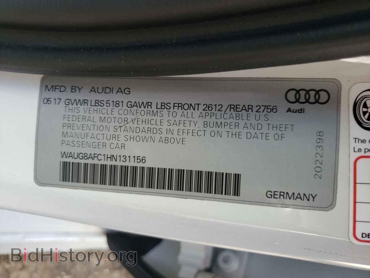 2017 AUDI A6 - VIN: WAUG8AFC1HN131156 - Фото 10