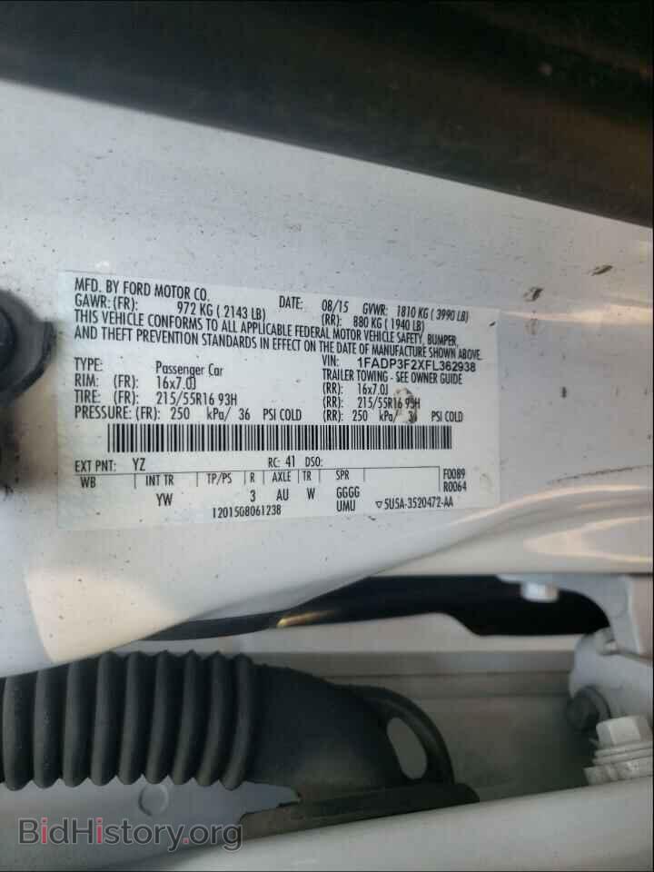 2015 FORD FOCUS - VIN: 1FADP3F2XFL362938 - Photo 10