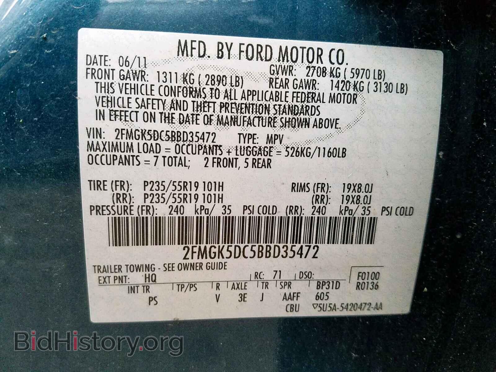 2011 FORD FLEX LIMIT - VIN: 2FMGK5DC5BBD35472 - Photo 10